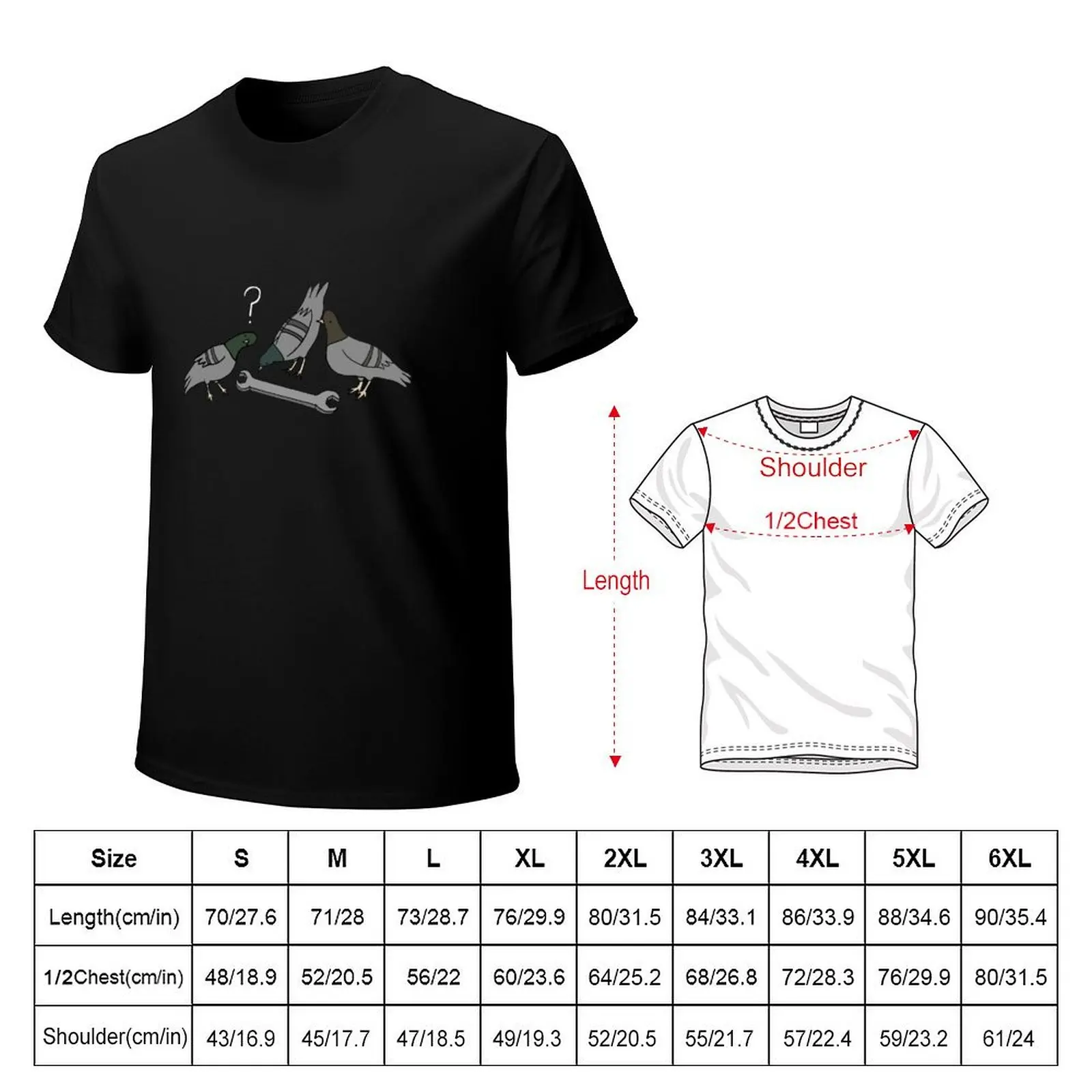 A spanner among the pigeons? T-Shirt Odor Resistant Short Sleeve Top