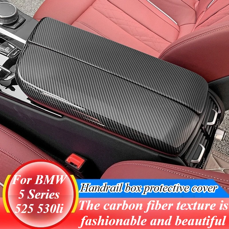 

For BMW 5 Series G30 G38 2017-2023 Glossy Gear Shift Panel Trim Set Carbon Fiber Pattern Interior Upgrade Styling Accessories