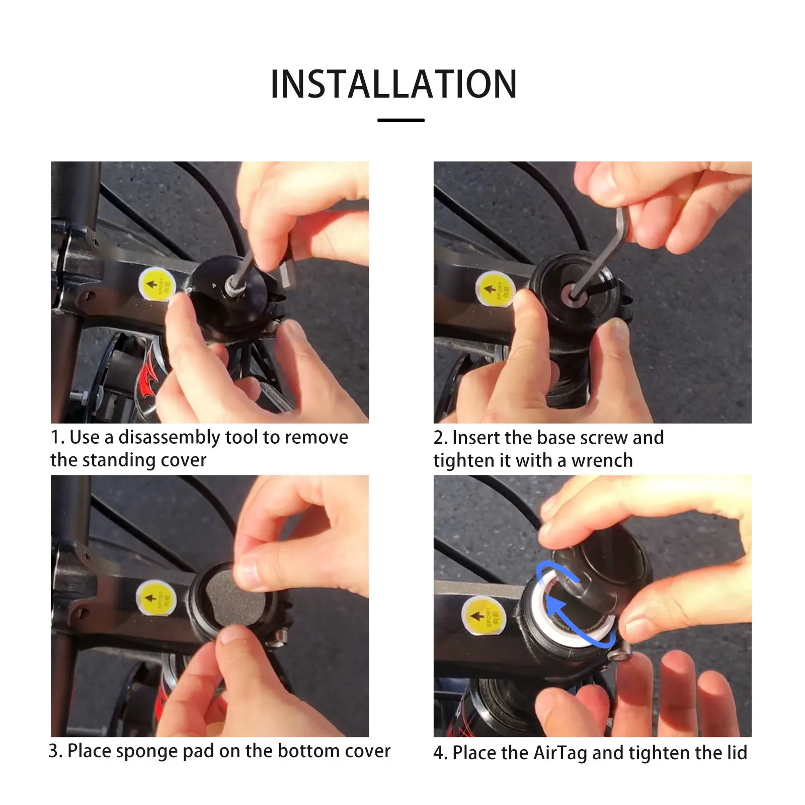 Support de vélo caché pour AirTag VTT GPS Tracker accessoires de Protection antivol étanche universel pour toutes les vélos