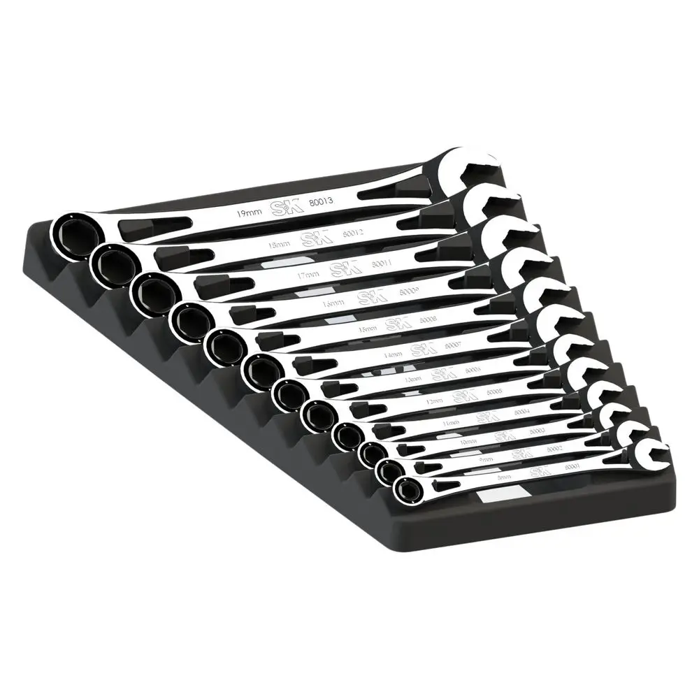 

Tools USA 12 Piece, 6 Point, Metric Frame Combination Ratcheting Wrench Set 80019