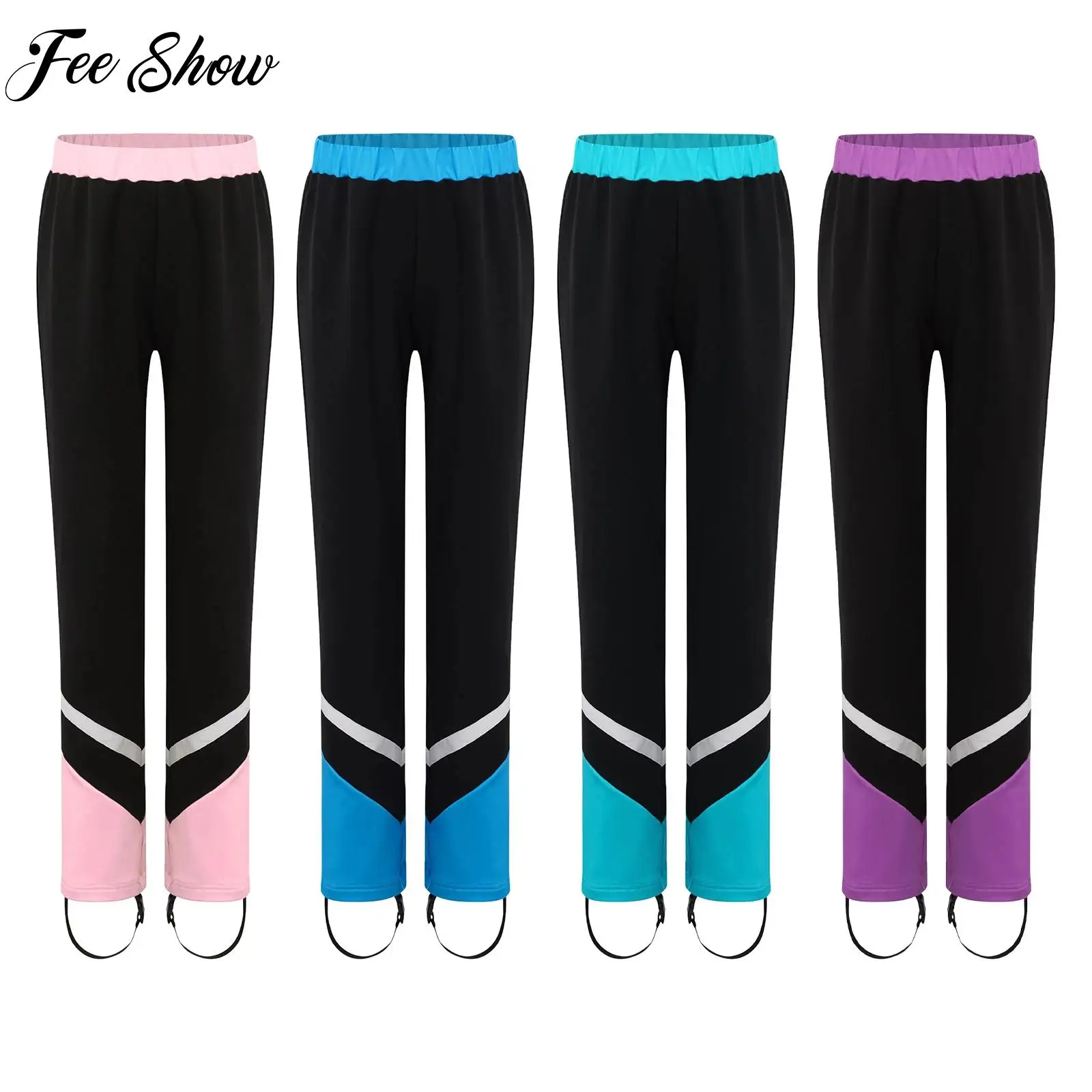 

Figure Skating Pants for Boys Quick Dry Stretchy Fleece Lining Pants Leggings Children Dance Gymnastics Performance Clothes