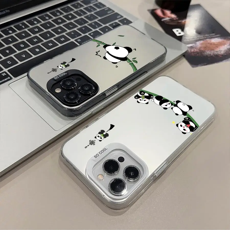 Shell Phone Case for iPhone 16e 14 15 16 Plus 11 12 13 Pro Max 17 Air Cartoon Cute Panda