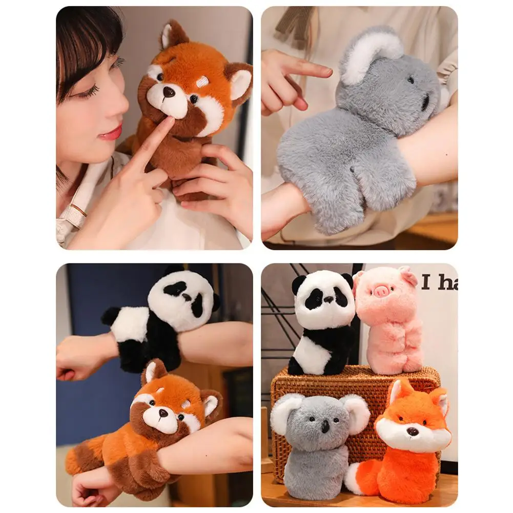 Animaux en peluche enveloppés autour du bras pour enfants, jouet créatif, raton laveur, renard, koala, poudre, over, lapin, cercle, beurre, cadeaux