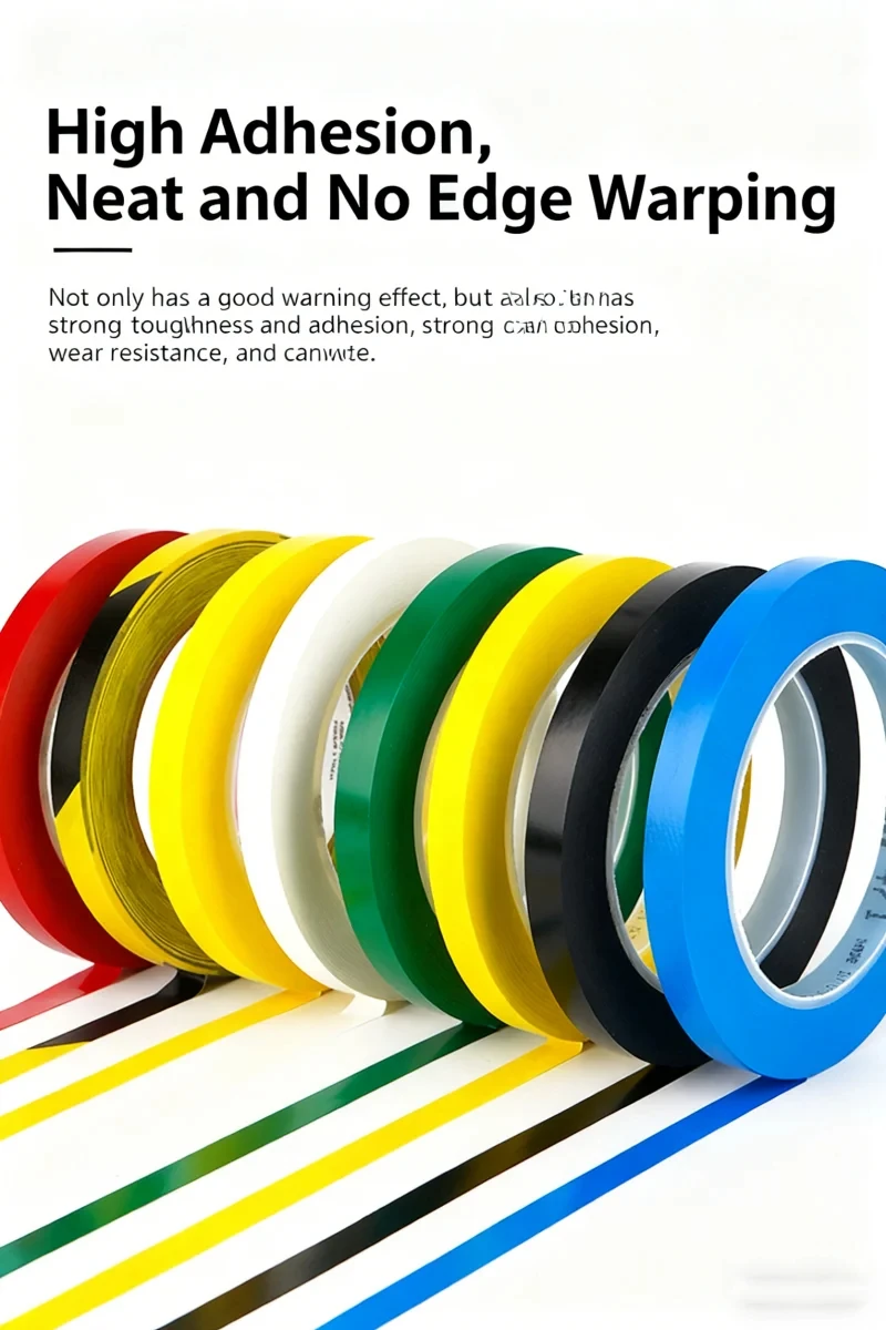 شريط أرضي 3M 741، شريط تحذيري للسلامة، سهل التطبيق والتمزق، يترك بدون بقايا، شريط ملون مقاوم للماء ومقاوم للاهتراء