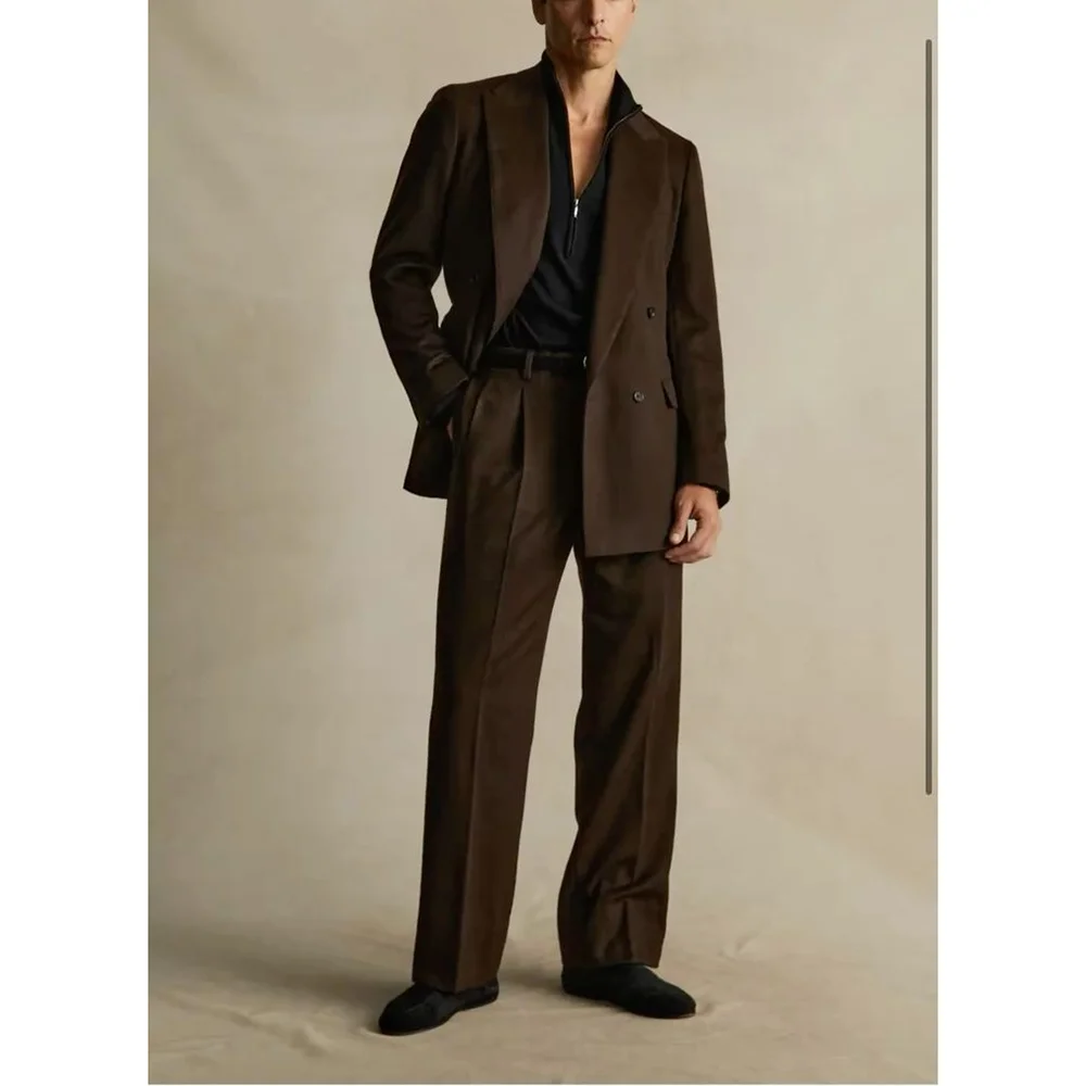 

Loose Style 2 Pieces Men's Suit Jacket Pants Business Casual Travel Office Male Clothing 2025 Customized