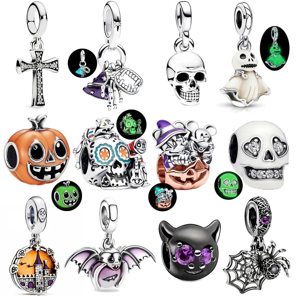 2024 ciondoli di halloween in argento sterling 925 99 centesimi articoli perline adatte per la creazione di gioielli con bracciale con ciondoli Pandora 925 originali