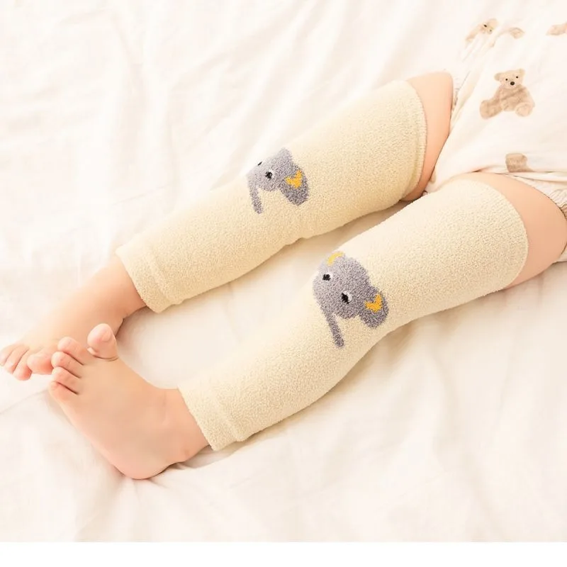아기 무압박 레그 워머 양말 롱 튜브 플리스 안감 두꺼운 워머 0-3세 유아 겨울 무릎 보호