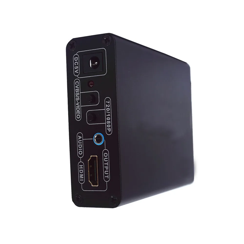 AV (CVBS) para conversor compatível com HDMI, vídeo de alta definição, conversor AV + S-VIDEO to HD 1080P, conversor para wii Ps2 TVBox