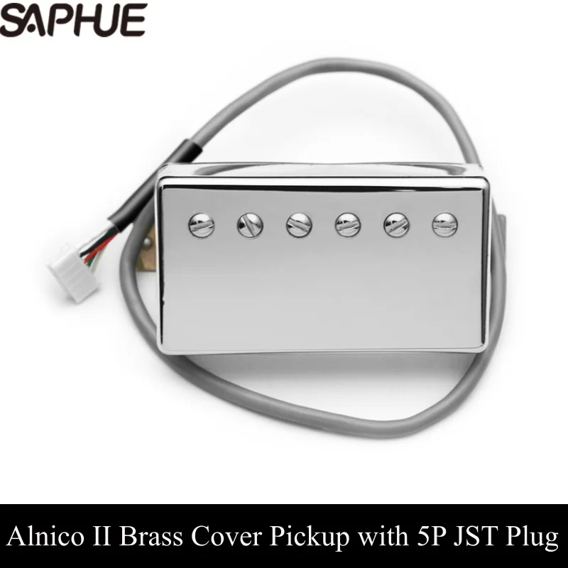 

57/57+ Series Pickup Alnico II Brass Cover Pickup Cupronickel Cover and High Led Base Plate 5P-JST PLug Output Nickel/Gold