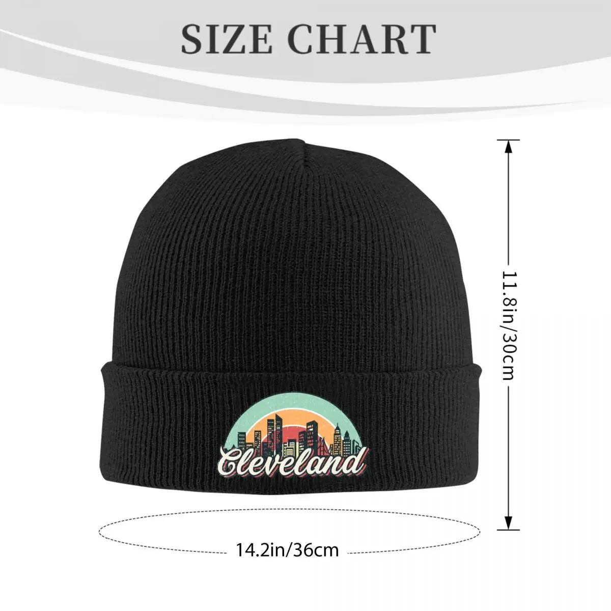 Cleveland Warm Knitted Cap Fashion Bonnet Hat Autumn Winter Outdoor Beanies Hats for Unisex Adult