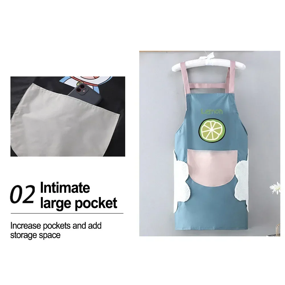 Oil-proof Waterproof Cartoon Apron Apron Waist Wipe Hand Sleeveless Aprons Household Cooking Tools Kitchen Cooking Accessories