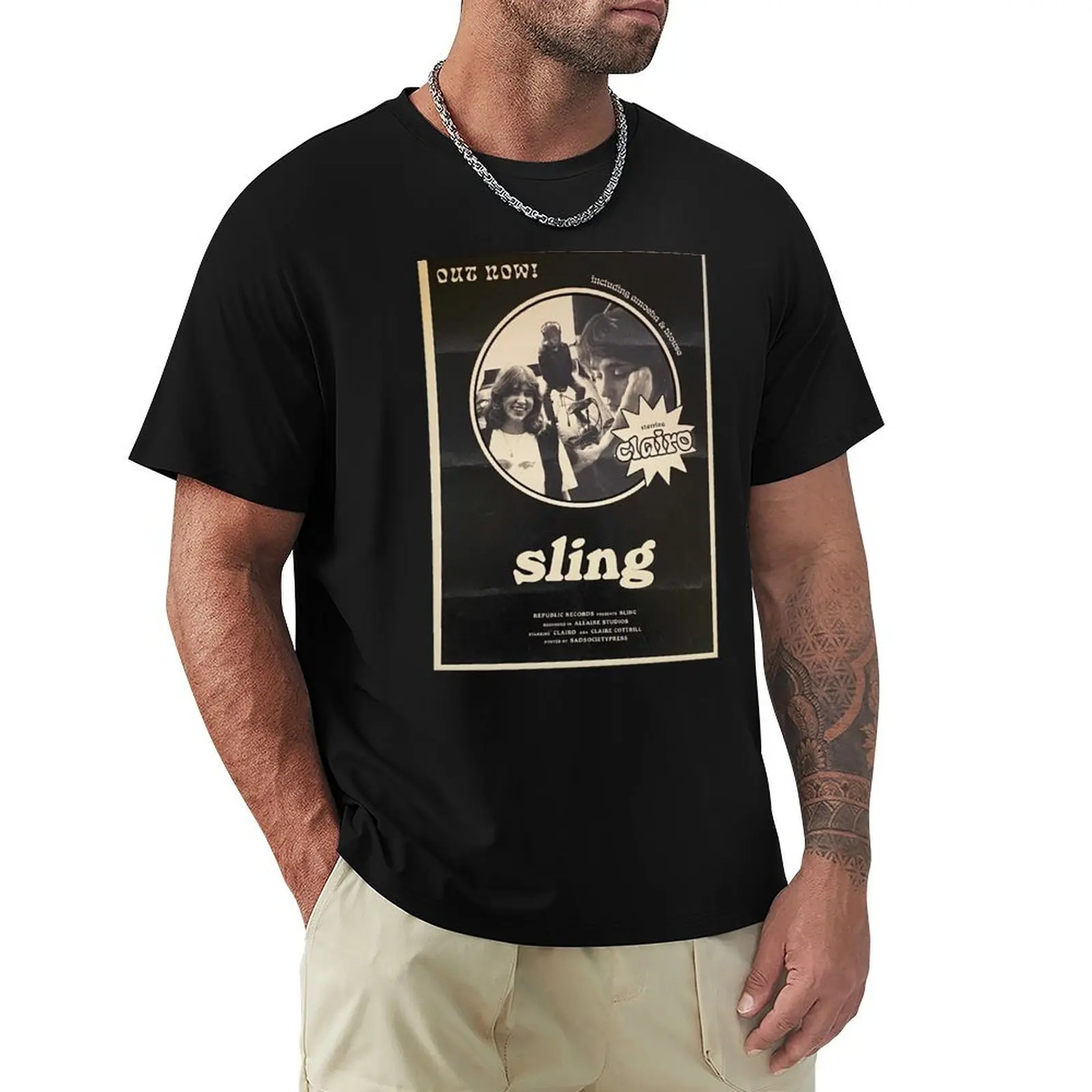 Clairo Sling, Retro Movie T-Shirt Plus Size Basic Short Sleeve Top