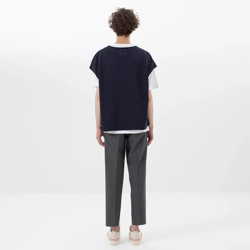 24SS أزياء يابانية خمر سترة بلون سترة بلا أكمام الرجال السترة #5