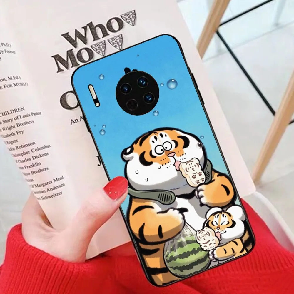 Cartoon Fat Tiger Phone Case For Huawei Mate 10 20 30 40 50 lite pro Nova 3 3i 5 6 SE 7 pro 7SE