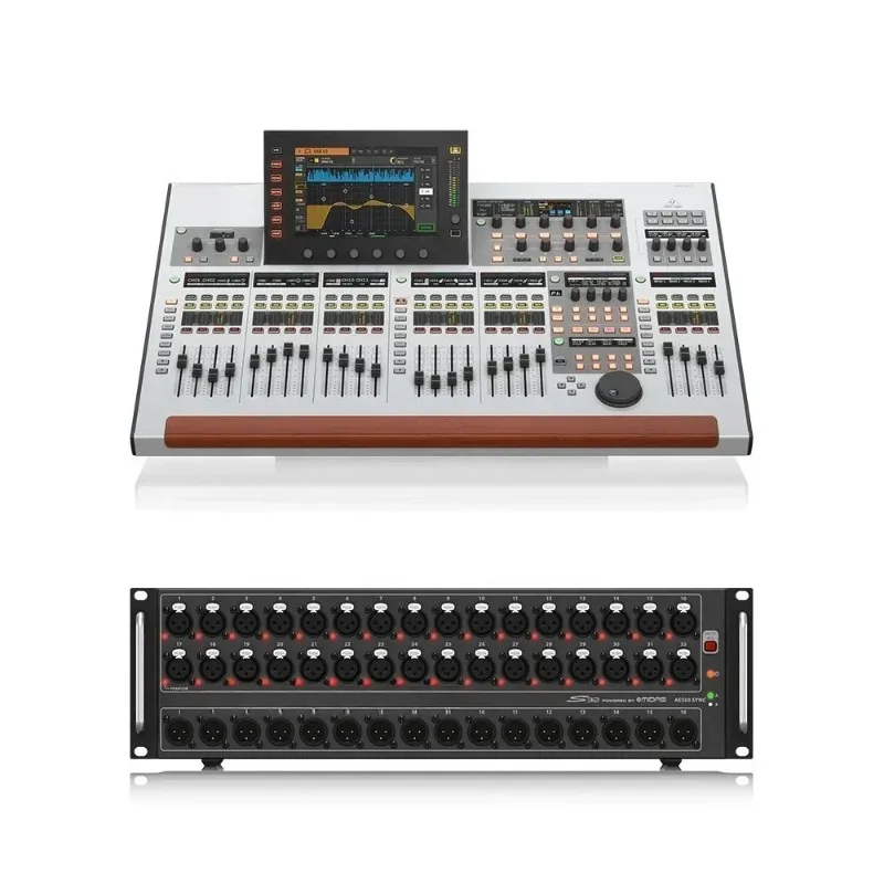 Wing Digital Mixer & S32 Stagebox Bundle Line Array Speakers 48-Channel Mixer Sound System Music Equipment Stage