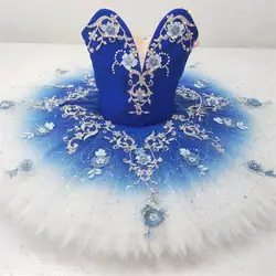 Professional High Quality 12 Layers Custom Size Kids Girls Women Adult Stage Performance Wear Ombre Blue Ballet Tutu Costumes