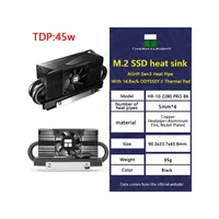 Thermalright HR-10 2280 Pro negro M.2 unidad de estado sólido AGHP tubo de calor disipador de calor radiador M.2 SSD junta enfriadora con almohadilla térmica