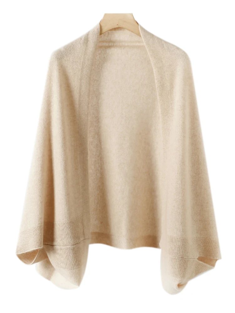 Cappuccio lavorato a maglia di lana caldo da donna Ne Wrap oulder Capispalla Cardigan Sle Commute Faion Sciarpa di fascia alta a due usi