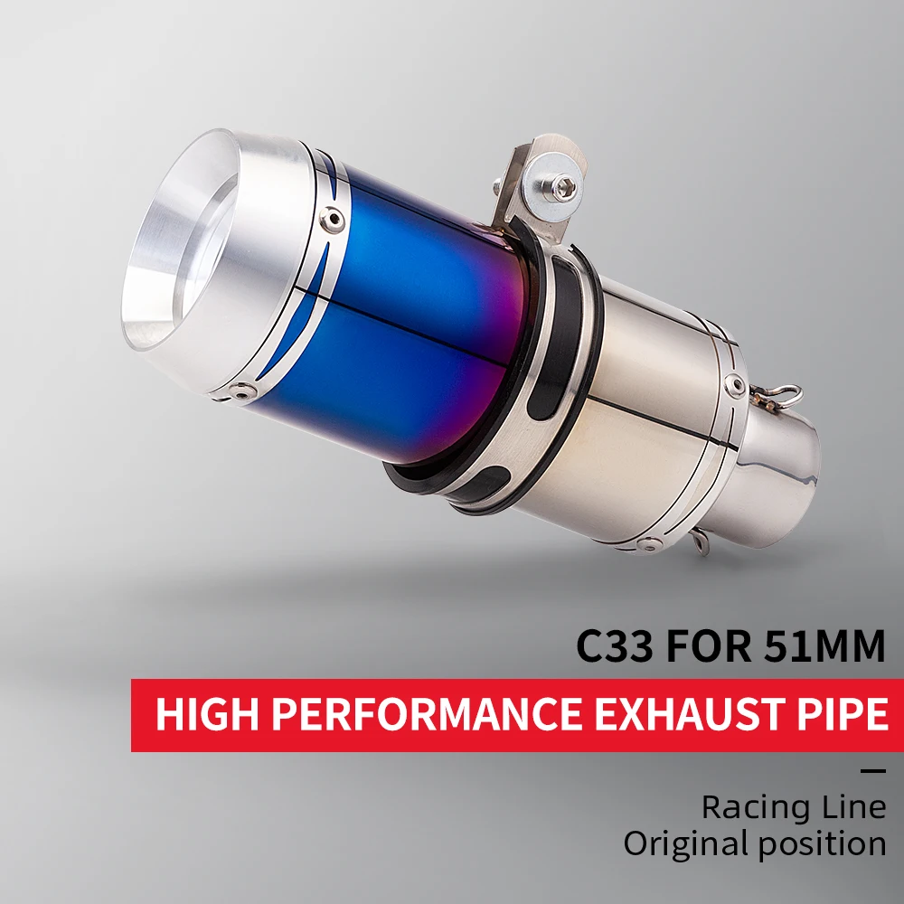 

51mm Motorcycle Exhaust Muffler Pipe Exhaust Motorcycle Muffler for CBR650 Z1000 Z900 GSR600 MT07 MT09 R1 R6 R3 260mm/310mm