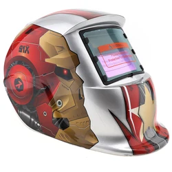 Silver Iron Robot Adjust Solar Auto Darkening TIG MIG Grinding Welding Helmets / Face Mask / Electric Welding Mask / Weld Caps