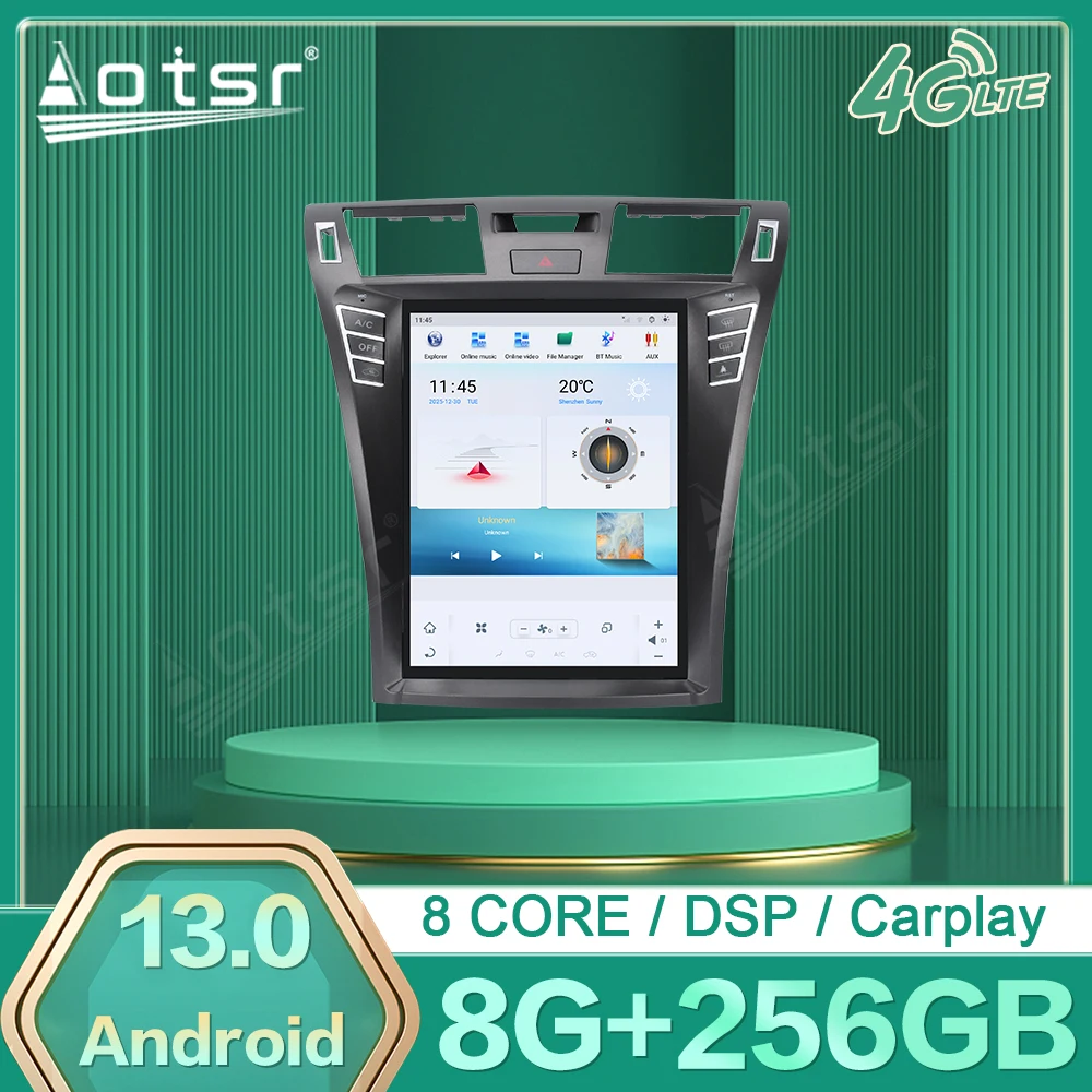 For Lexus LS460 2006-2012 12.1 Inch Vertical Screen In-Dash Car Radio GPS Navigation Carplay Android Auto Plug & Play Upgrade