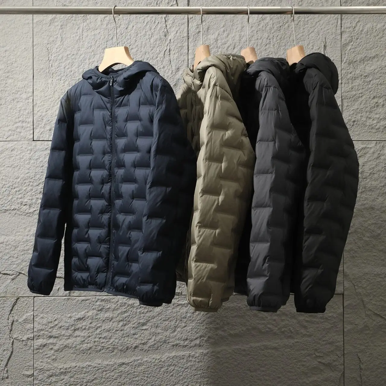 

Men's down Jaet Hooded Lightweight Du down Coat Thermal Windproof Zipper Closure Regular Fit Urban Casual Sle