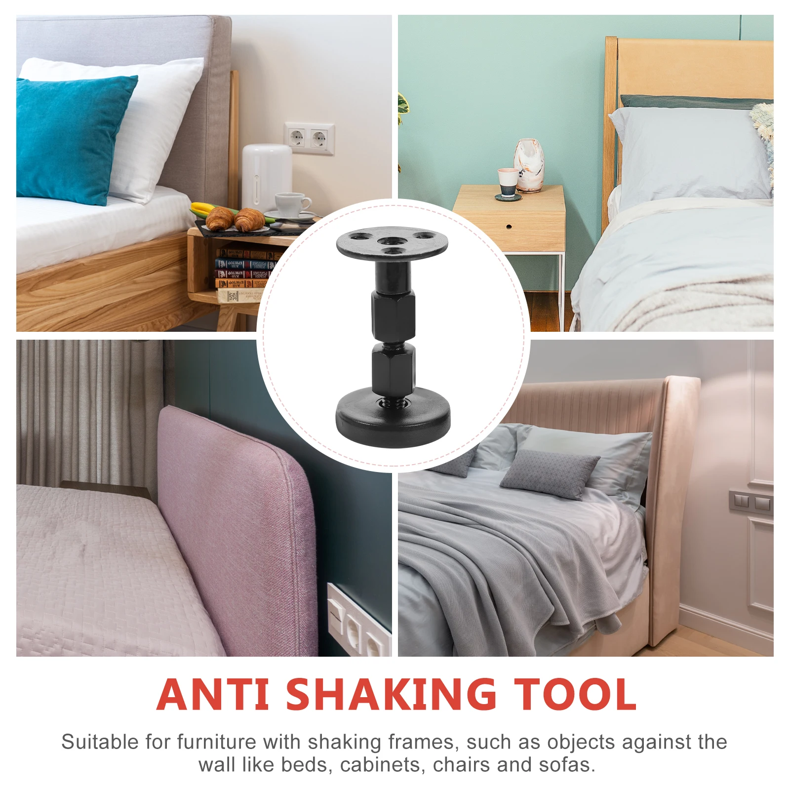 

2pcs Adjustable Threaded Bed Headboard Stabilizer Stopper Frame Brackets Noise Reducing Wall Protector Furniture Legs Feet