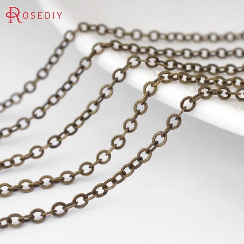 5 Meters Antique Bronze Copper Flat Oval Link Necklace Chains Accessories Jewellery Making Materials Rosediy official-website