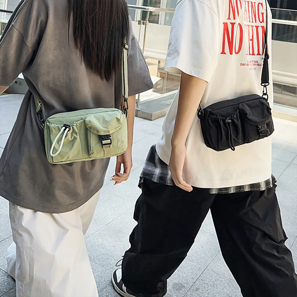Sport-Umhängetasche, Design im Arbeitsbekleidungsstil, einzelne Umhängetasche, multifunktionale leichte Brusttasche, Handytasche – Detail 8
