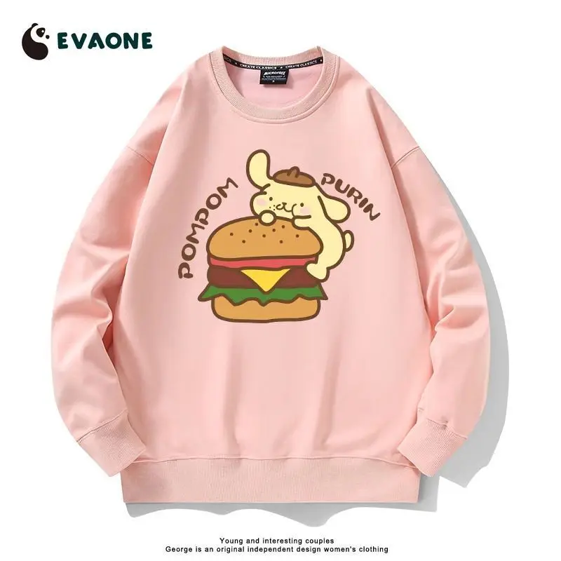 Pompompurin manica lunga con cappuccio Kawaii Sanrio Anime vestiti ragazze ragazzi simpatico cartone animato camicia Casual giocattoli adorabili