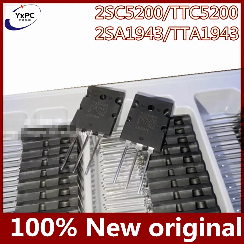 100% New original 2SC5200 2SA1943 TTC5200 TTA1943 TO-3PL 2SC5200-O 2SA1943-O High power amplifier