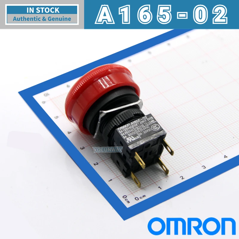 New Authentic Original Japan OMRON Emergency Stop Button A165E-S-01 A165E-S-02 30VDC 3A 5A