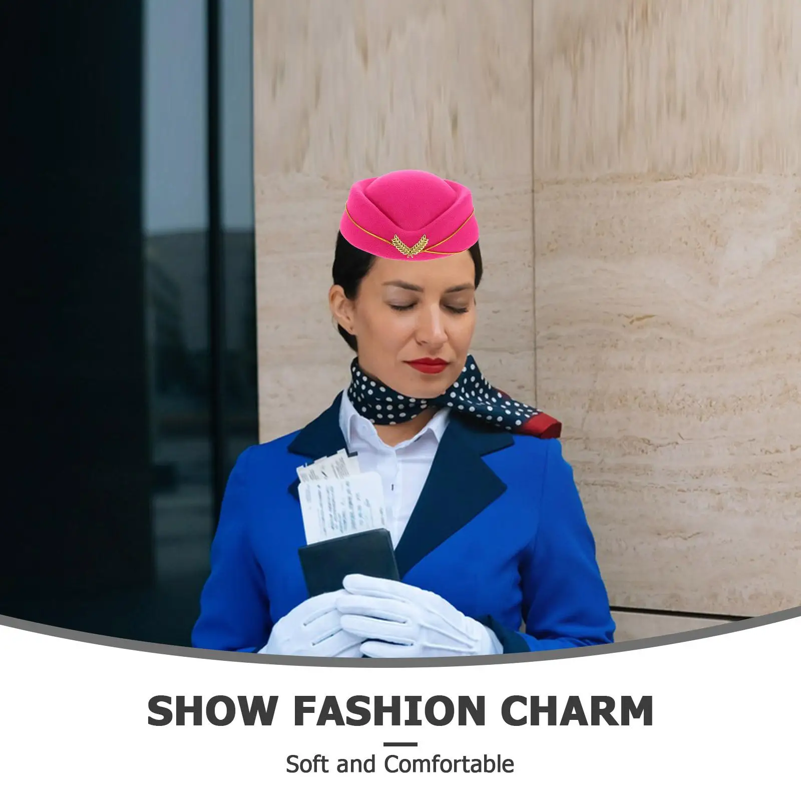 Stewardess Hut Cosplay Flug Airline Uniform Baskenmütze Leistung Hüte Frauen Nachahmung Filz Kappe Fräulein