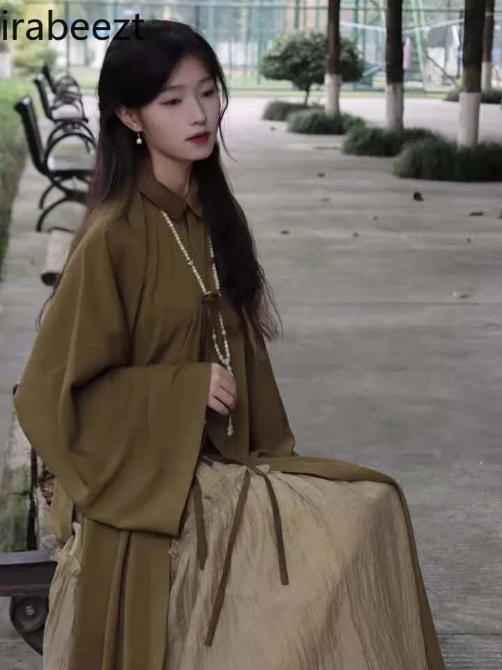 New Chinese Thin Artistic Style National Fashion Loose Fit Improved Suit Han Element Skirt Hot Sale Casual Modern Hanfu