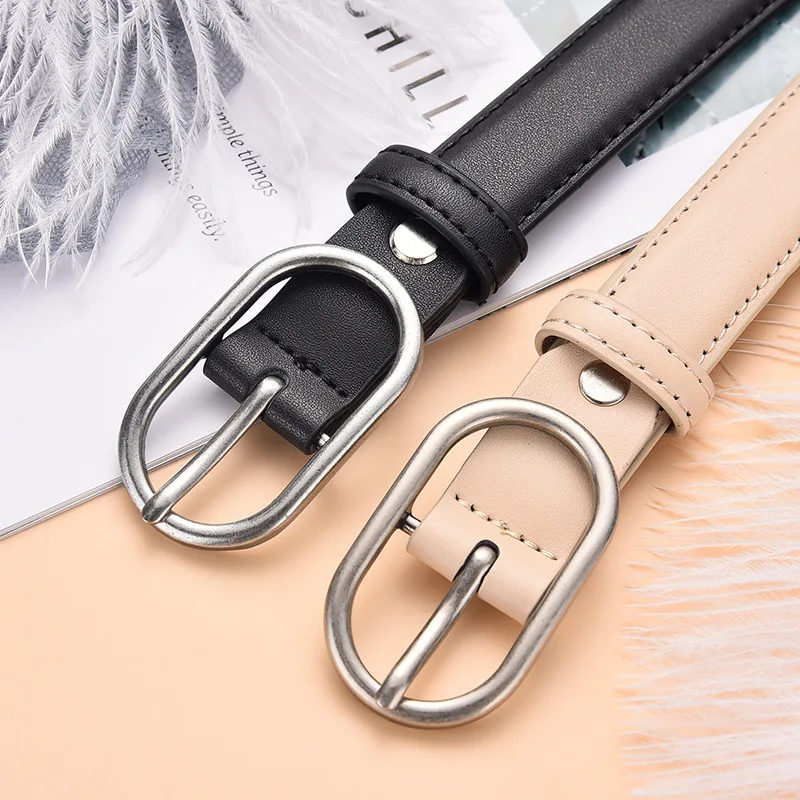 Luxury Women Genuine Leather Belt Metal Pinhole Buckle Multicolor Waistband Lady Fashion High Quality  Designer Belt Female 2021