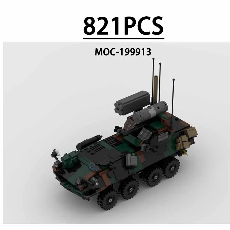 Building Blocks MOC-199913 LAV Amphibious Assault Vehicle Tank Assembly Model 821PCS Children's Birthday Gift Christmas Toys