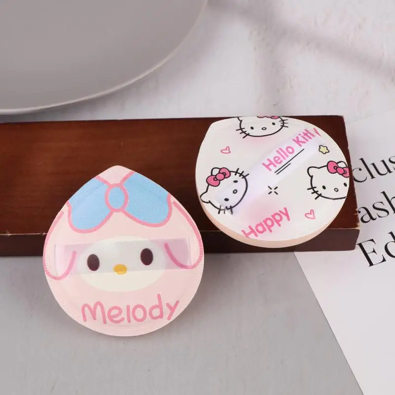 Kawaii animação sanrio dos desenhos animados kt gato almofada de ar em pó puff uso seco e molhado esponja maquiagem configuração ferramenta