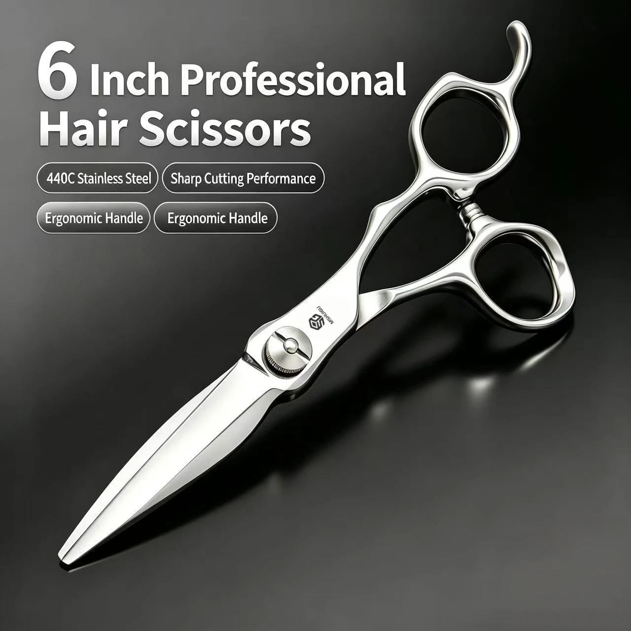 MSHUIGU 6 Inch Professional Hair Scissors 440C Stainless Steel Sharp Cutting Barber Salon Hairdressing Shears