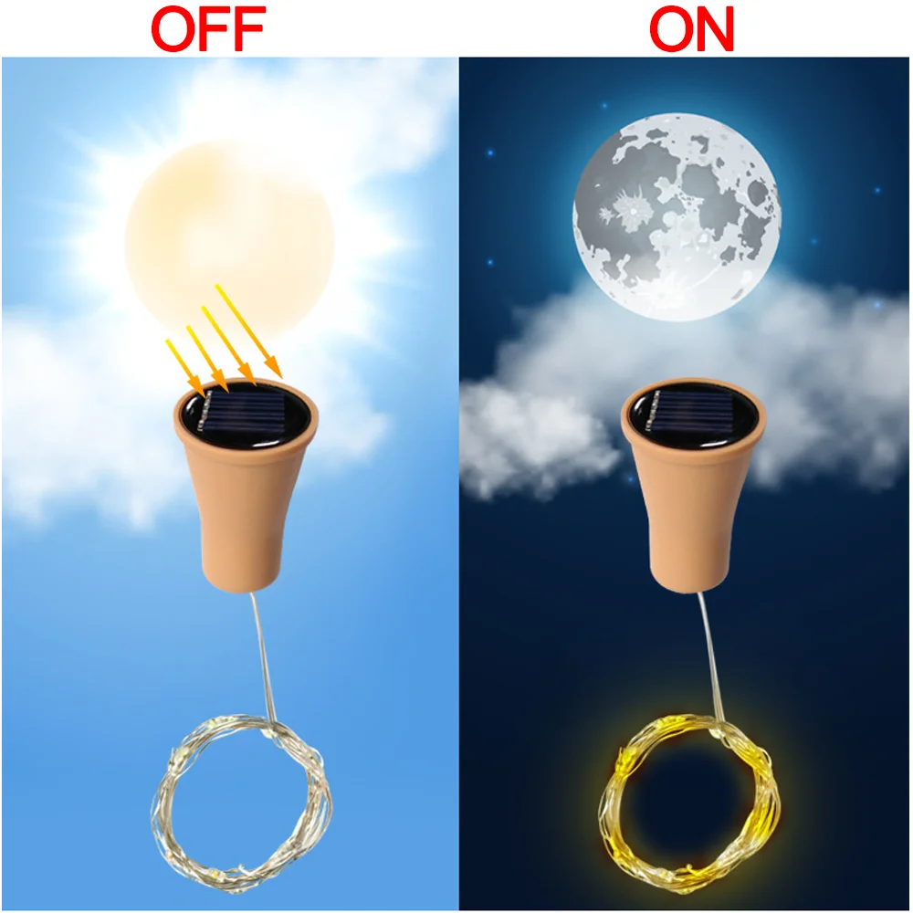 Светодиодные солнечные фонари для бутылок вина, гирлянды из медной проволоки, уличный водонепроницаемый сказочный свет, сделай сам, свадебный рождественский бар, декор, гирлянды