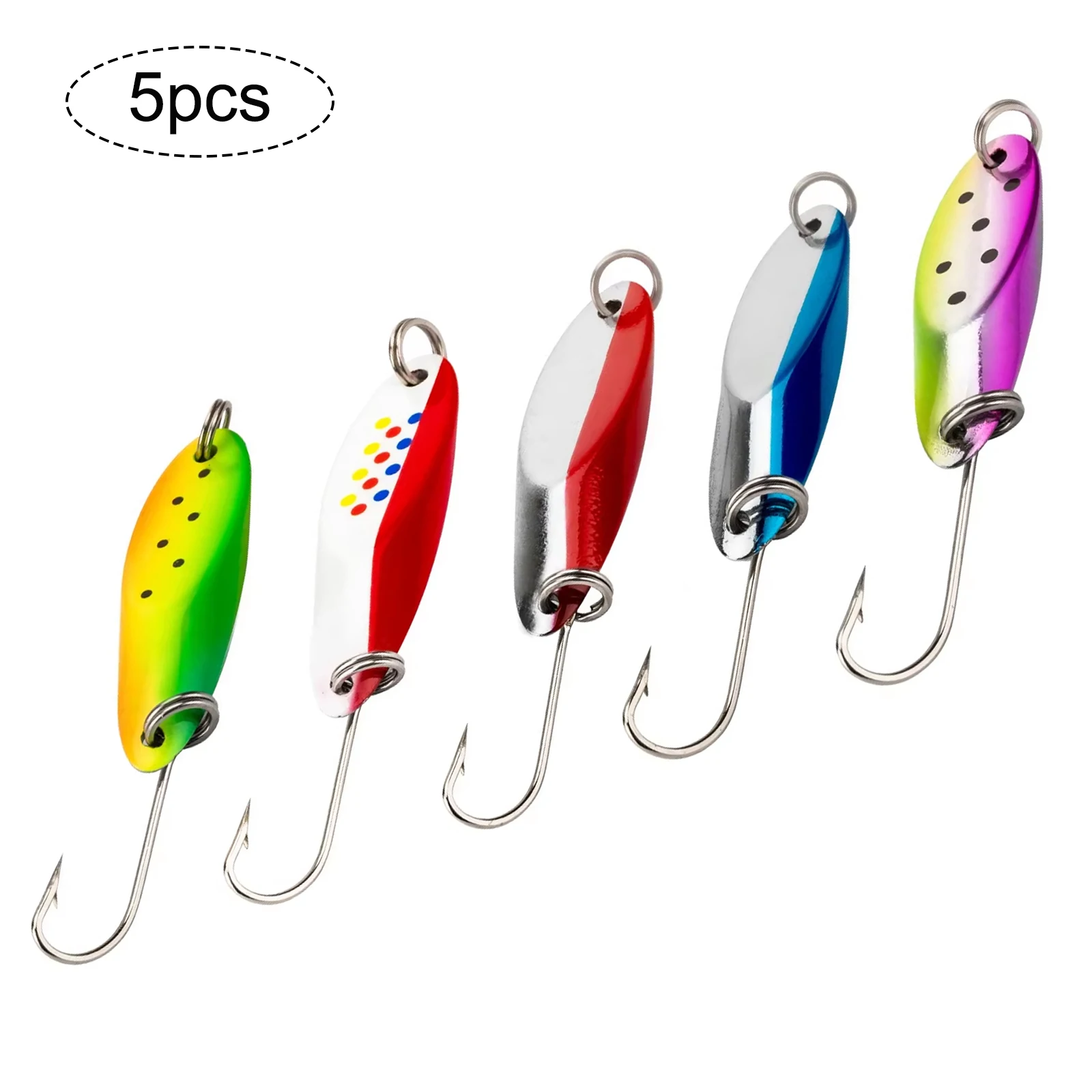 

5pcs Fishing Spoons Lures For Trout Pike 3.5g 5.5g 7.5g 10.5g Metal Hard Baits With Hook Freshwater Spinning Sequin Spoons Kit