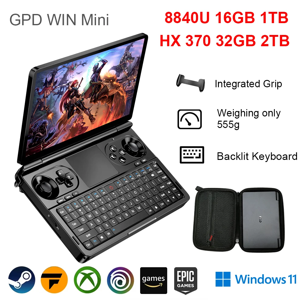 Nuevo 2025 GPD WIN Mini AI 9 HX 370 7 pulgadas 120Hz tableta de juegos portátil 64GB RAM 2TB SSD Mini consola de juegos portátil de bolsillo