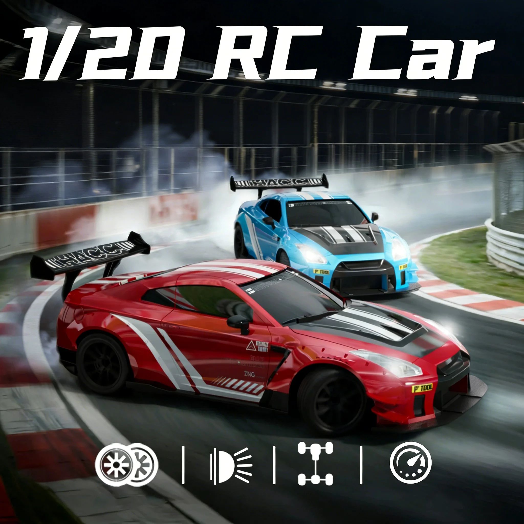 

Volantex 1:20 2.4G RC Drift Car With LED Light 4WD Full Proportional High Speed Professional Racing Car Toy for Kids