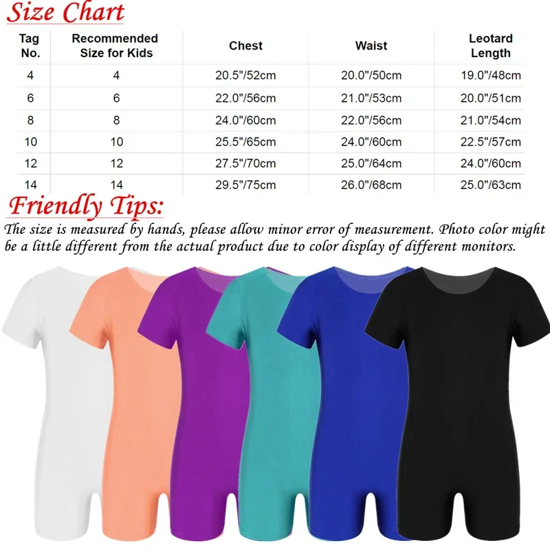 SN55Dance Leotards for Girls Boys Gymnastics Kids Children Short Sleeves Biketard Dance Unitards Ballet Dance Costume Practi$@1w