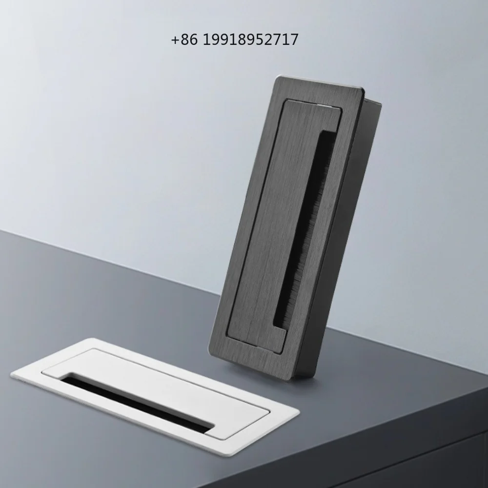 9x300MM Aluminum Alloy Wiring Wire Hole Covers TV Cabinet Table Face Cover Plate Wire Hole Cover Rectangular Computer Desk Holes