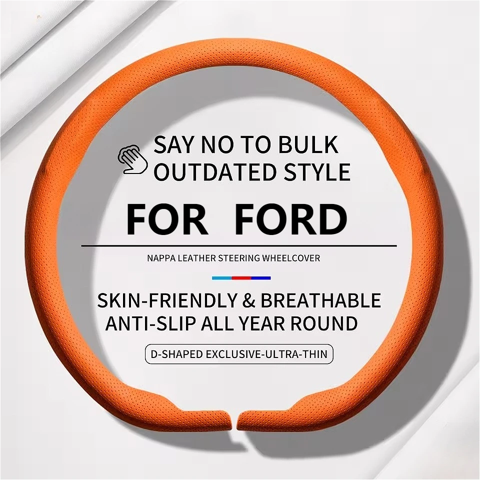 New For FORD Escape/Kuga Mustang Bronco Focus Explorer Sweat-Absorbent Breathable All-Season Universal Car Steering Wheel Cover