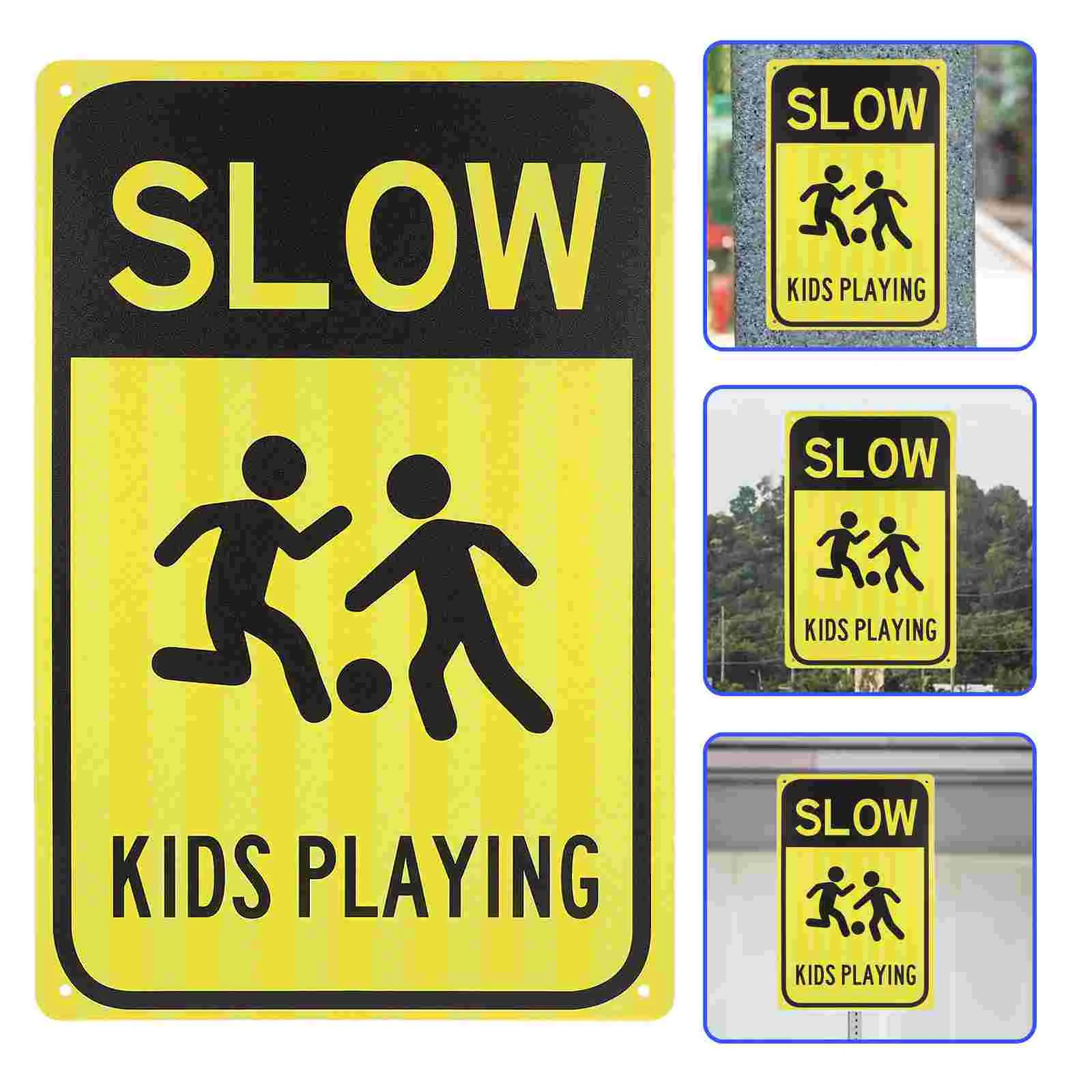 Street Sign Slow Down Road Sign Kids Play Caution Sign Metal Road Sign Traffic Street Sign Kids Slow Down Sign Warning Traffic