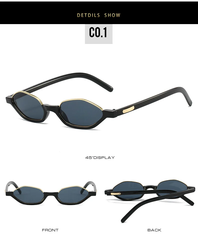 Halbrahmen Designer Kleine Sonnenbrille Damen Cat Eye Neue Mode Sonnenschutz UV400 Sonnenbrille Marke – Detail 7