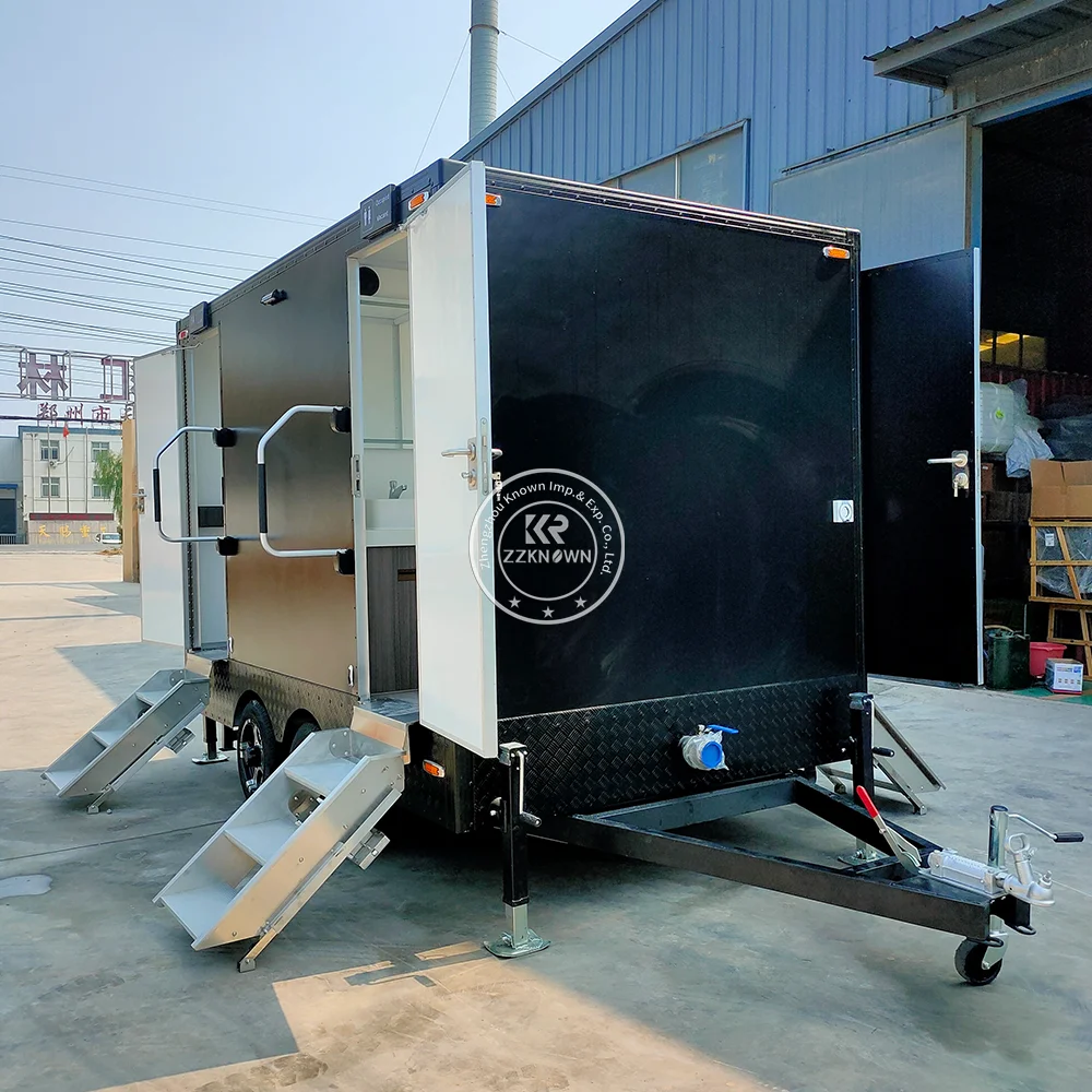 

Мобильный открытый роскошный туалетный прицеп Портативные туалеты Открытый сборный туалетный прицеп для душа на продажу