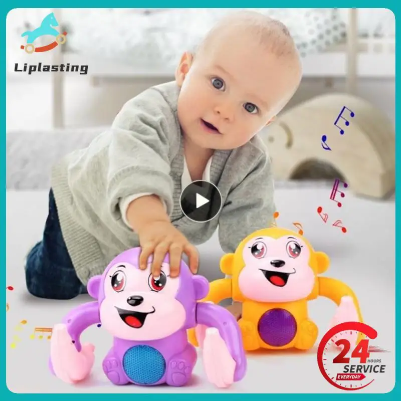 Electric Baby Toys Tumbling Rolling Monkey Light Music Puzzle Voice Control Cartoon Kids Toys Early Educational Toys Infant Gift