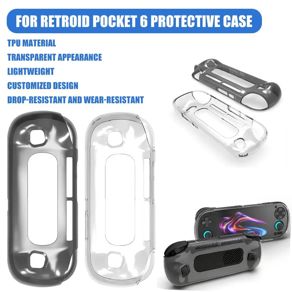 Transparente TPU-Schutzhülle für Retroid Pocket 6, maßgeschneiderte, weiche Gummihülle, stoßfest, kratzfest, vollständiger Schutz, Zubehör